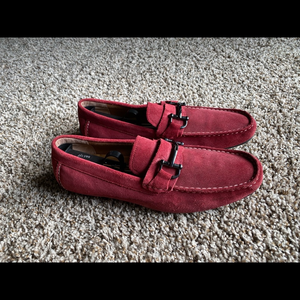 Men’s Red Suede Loafers